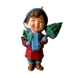 Elf Christmas Ornament -  1994 Hallmark Yuletide Cheer Christmas Tree Decoration